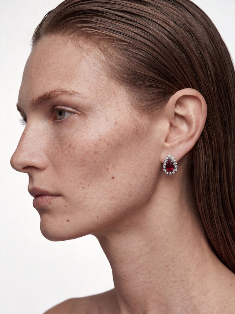 Kolczyki – Kropla bordo